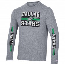Футболка с длинным рукавом Dallas Stars Champion Tri-Blend Dual-Stripe - Heather Gray