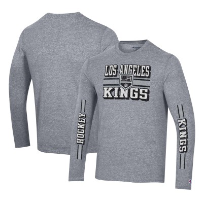 Футболка с длинным рукавом Los Angeles Kings Champion Tri-Blend Dual-Stripe - Heather Gray