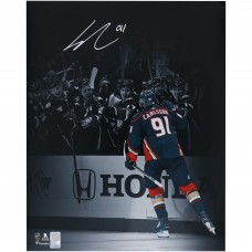 Leo Carlsson Anaheim Ducks Autographed Fanatics Authentic 16 x 20 NHL Debut and 1st Goal Celebration Spotlight Photograph