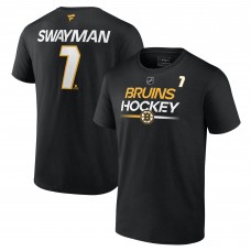 Футболка Boston Bruins Jeremy Swayman Fanatics Black Authentic Pro Prime Name & Number
