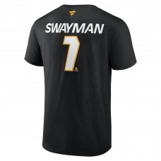 Футболка Boston Bruins Jeremy Swayman Fanatics Black Authentic Pro Prime Name & Number