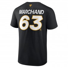 Футболка Brad Marchand Boston Bruins Authentic Pro Prime Name & Number - Black