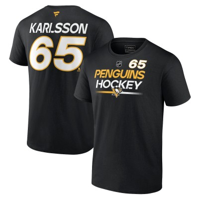 Футболка Erik Karlsson Pittsburgh Penguins Authentic Pro Prime Name & Number - Black
