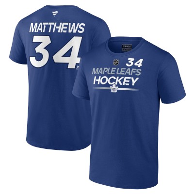 Toronto Maple Leafs Auston Matthews Fanatics Blue Authentic Pro Prime Name & Number T-Shirt