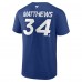 Toronto Maple Leafs Auston Matthews Fanatics Blue Authentic Pro Prime Name & Number T-Shirt