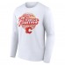 Unisex Calgary Flames White Personalized Name & Number Leopard Print Long Sleeve T-Shirt