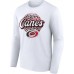 Именная футболка с длинным рукавом Carolina Hurricanes Unisex Leopard Print - White
