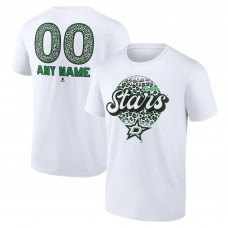 Именная футболка Dallas Stars Unisex Leopard Print - White