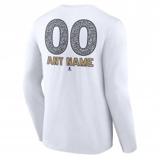 Именная футболка с длинным рукавом Florida Panthers Unisex Leopard Print  - White
