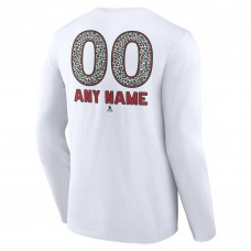 Именная футболка с длинным рукавом Minnesota Wild Unisex Leopard Print - White