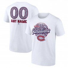 Именная футболка Montreal Canadiens Unisex Leopard Print - White