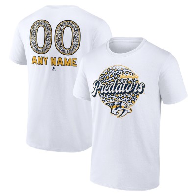 Футболка Nashville Predators Unisex Personalized Name & Number Leopard Print - White