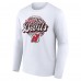 Unisex New Jersey Devils White Personalized Name & Number Leopard Print Long Sleeve T-Shirt