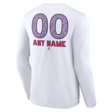 Именная футболка с длинным рукавом Unisex New York Rangers White Leopard Print