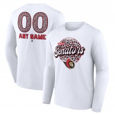 Unisex Ottawa Senators White Personalized Name & Number Leopard Print Long Sleeve T-Shirt Unisex Ottawa Senators White Personalized Name & Number Leopard Print Long Sleeve T-Shirt