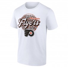 Футболка Philadelphia Flyers Unisex Personalized Name & Number Leopard Print - White