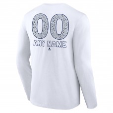 Именная футболка с длинным рукавом Toronto Maple Leafs Unisex Leopard Print - White