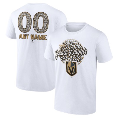 Футболка Vegas Golden Knights Unisex Personalized Name & Number Leopard Print - White