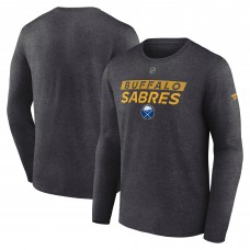 Футболка с длинным рукавом Buffalo Sabres Fanatics Heather Charcoal Authentic Pro Core Primary