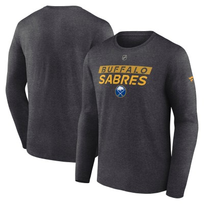 Футболка с длинным рукавом Buffalo Sabres Fanatics Heather Charcoal Authentic Pro Core Primary