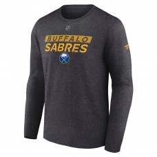 Футболка с длинным рукавом Buffalo Sabres Fanatics Heather Charcoal Authentic Pro Core Primary