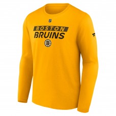 Футболка с длинным рукавом Boston Bruins Fanatics Gold Authentic Pro Core Primary