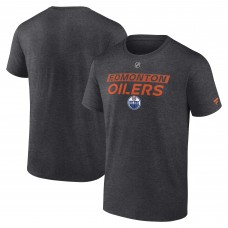 Футболка Edmonton Oilers Fanatics Heather Charcoal Authentic Pro Core Primary