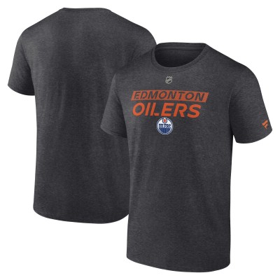 Футболка Edmonton Oilers Fanatics Heather Charcoal Authentic Pro Core Primary