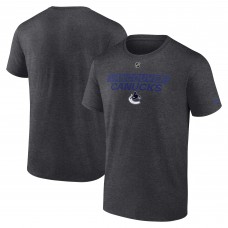 Vancouver Canucks Fanatics Heather Charcoal Authentic Pro Core Primary T-Shirt