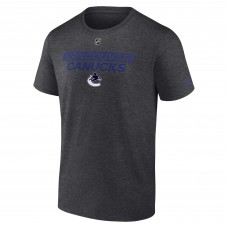 Vancouver Canucks Fanatics Heather Charcoal Authentic Pro Core Primary T-Shirt