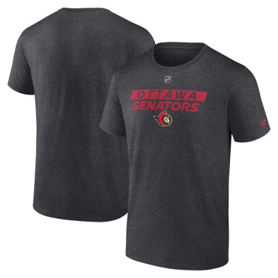 Ottawa Senators Fanatics Heather Charcoal Authentic Pro Core Primary T-Shirt
