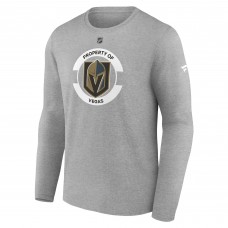 Футболка с длинным рукавом Vegas Golden Knights Fanatics Heather Gray Authentic Pro Core Secondary