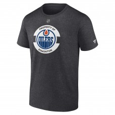 Футболка Edmonton Oilers Fanatics Heather Charcoal Authentic Pro Core Secondary