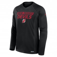Футболка с длинным рукавом New Jersey Devils Fanatics Black Authentic Pro Rink Tech