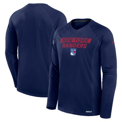 New York Rangers Fanatics Navy Authentic Pro Rink Tech Long Sleeve T-Shirt
