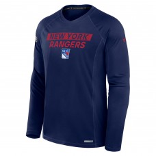 New York Rangers Fanatics Navy Authentic Pro Rink Tech Long Sleeve T-Shirt New York Rangers Fanatics Navy Authentic Pro Rink Tech Long Sleeve T-Shirt