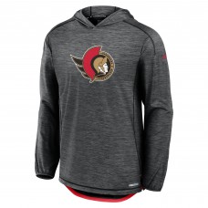 Ottawa Senators Fanatics Black Authentic Pro Rink Lightweight Pullover Hoodie