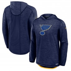 St. Louis Blues Fanatics Navy Authentic Pro Rink Lightweight Pullover Hoodie