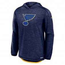 St. Louis Blues Fanatics Navy Authentic Pro Rink Lightweight Pullover Hoodie