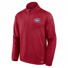 Montreal Canadiens Fanatics Red Authentic Pro Rink Quarter-Zip Jacket Montreal Canadiens Fanatics Red Authentic Pro Rink Quarter-Zip Jacket
