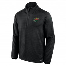 Кофта на короткой молнии Minnesota Wild Fanatics Black Authentic Pro Rink