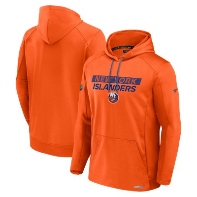 New York Islanders Fanatics Orange Authentic Pro Rink Fleece Pullover Hoodie