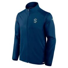 Seattle Kraken Fanatics Navy Authentic Pro Rink Fleece Full-Zip Jacket