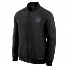 Toronto Maple Leafs Fanatics Black Authentic Pro Road Full-Zip Bomber Jacket