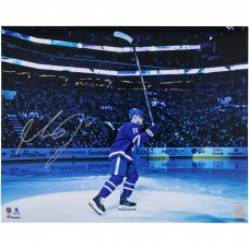 Max Domi Toronto Maple Leafs Autographed Fanatics Authentic 16 x 20 Blue Jersey Intro Photograph