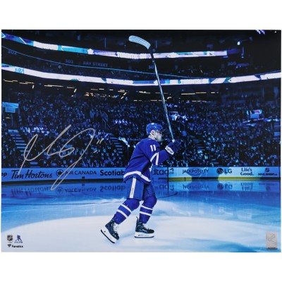 Max Domi Toronto Maple Leafs Autographed Fanatics Authentic 16 x 20 Blue Jersey Intro Photograph