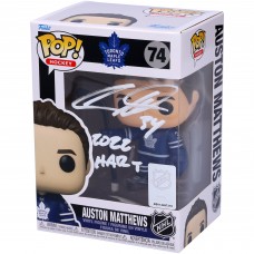 Auston Matthews Toronto Maple Leafs Autographed Fanatics Authentic Blue Jersey Funko Pop! Vinyl Figure with 2022 Hart Inscription