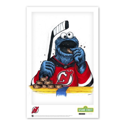 New Jersey Devils Cookie Monster 11 x 17 Sesame Street Poster Print