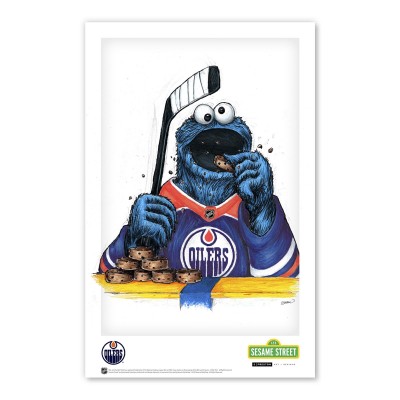 Edmonton Oilers Cookie Monster 11 x 17 Sesame Street Poster Print