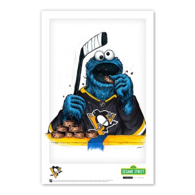 Pittsburgh Penguins Cookie Monster 11 x 17 Sesame Street Poster Print